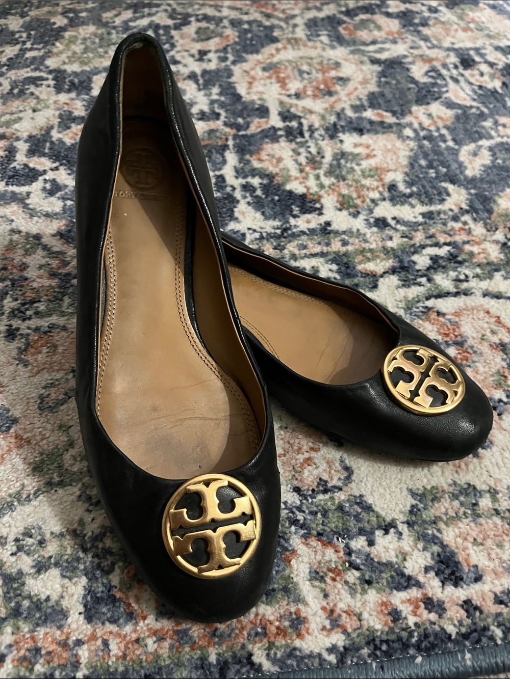 Tory Burch Black Leather Flats
